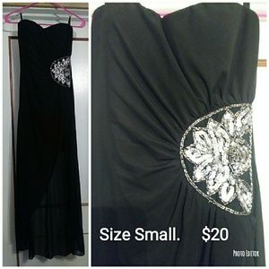 Black Dress with Built in Silver Broach